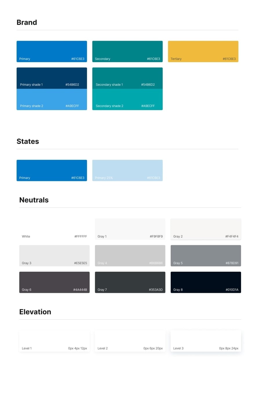 Color library in Figma.