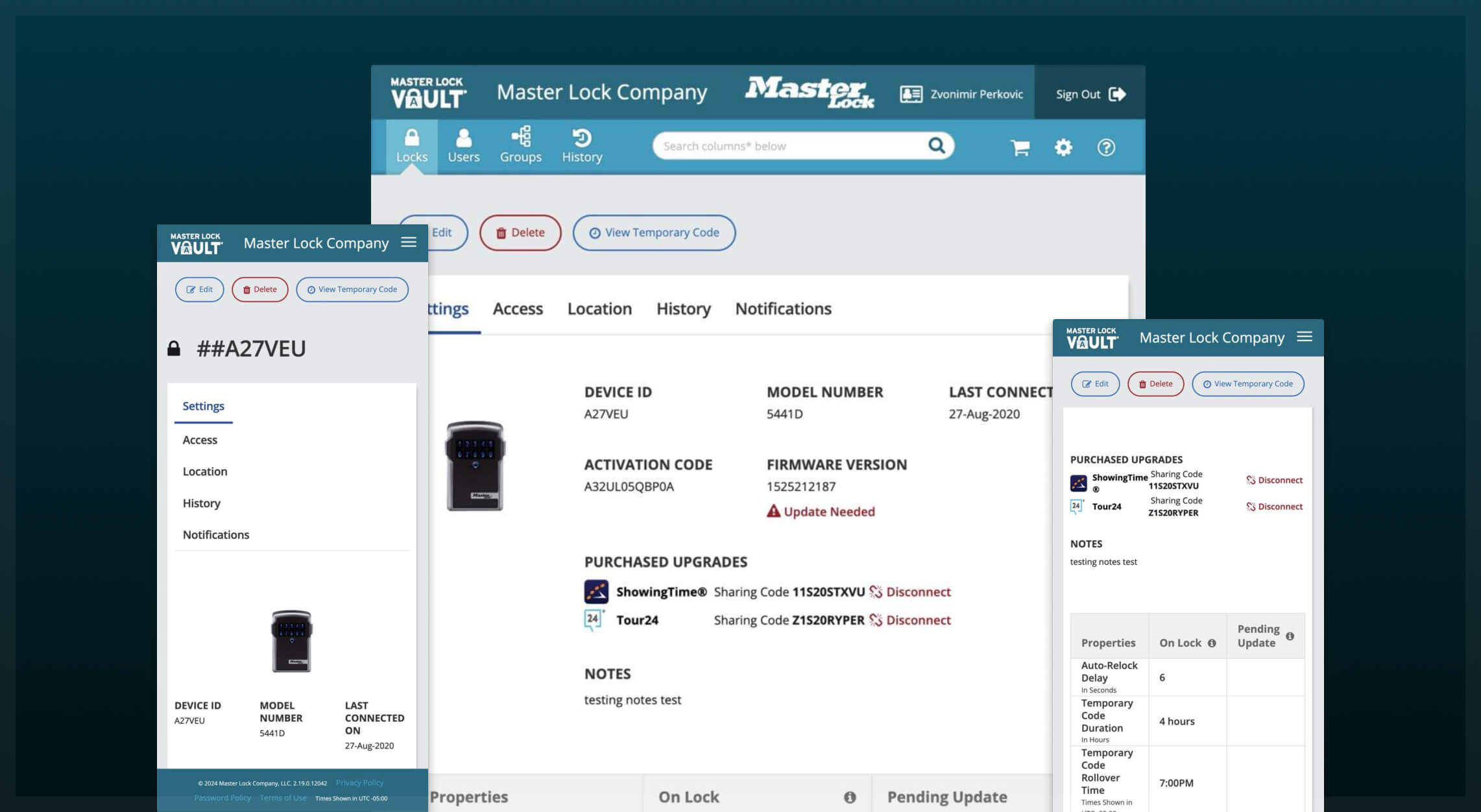 Screenshots of original product details screens in tablet and mobile layout.