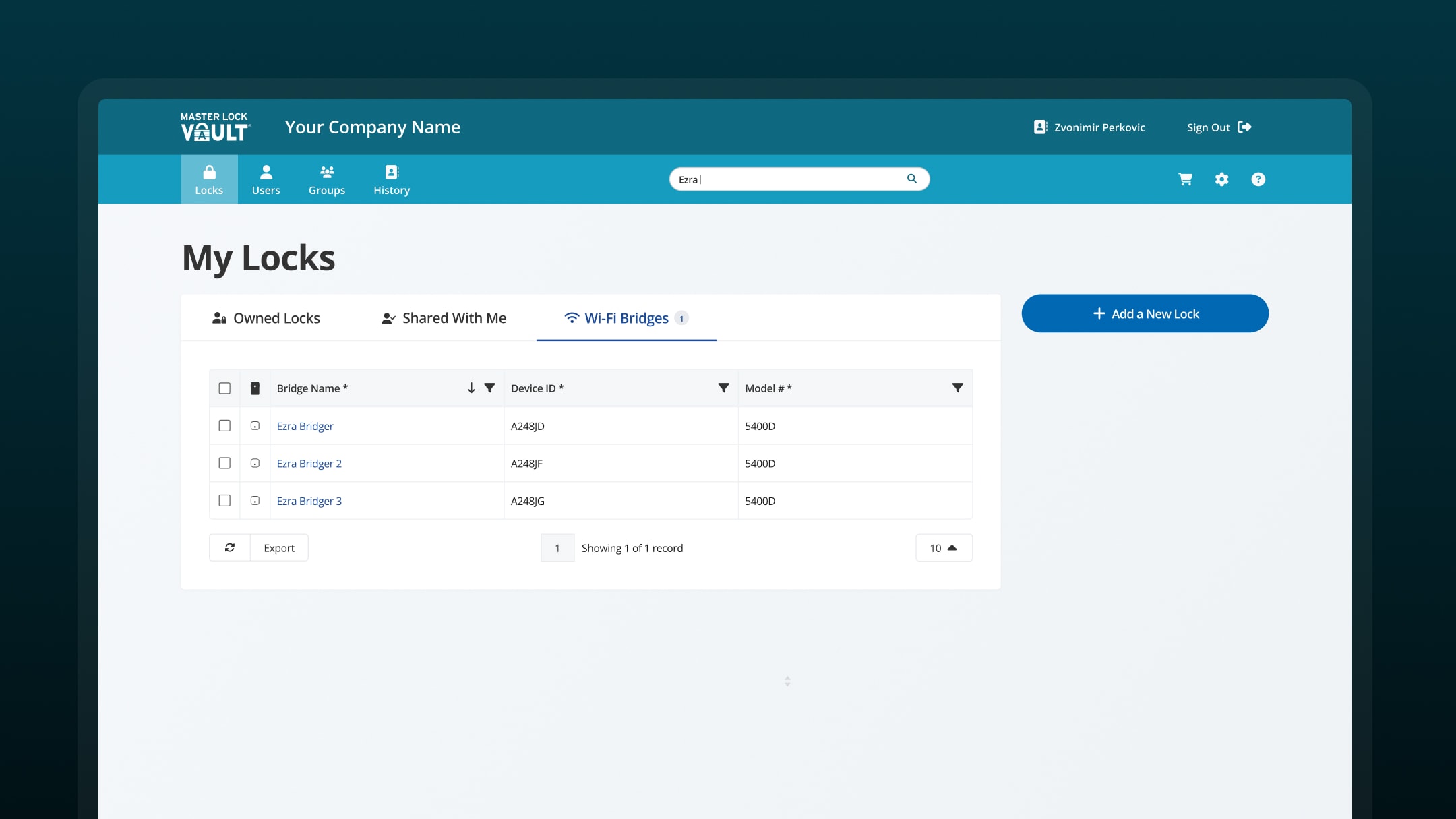 Screenshots of the bridge setup screens in the Enterprise web app.