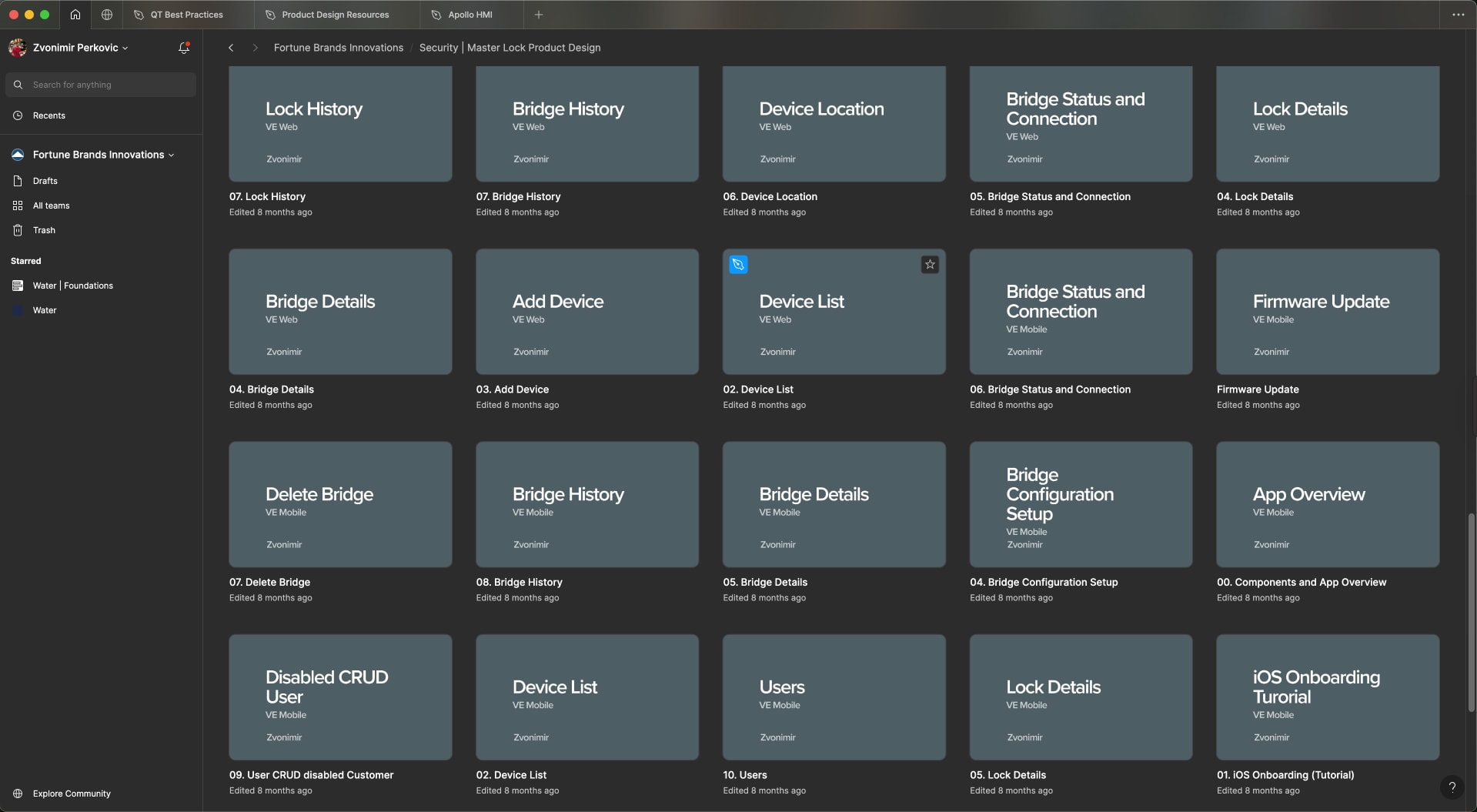 List of projects in Figma.