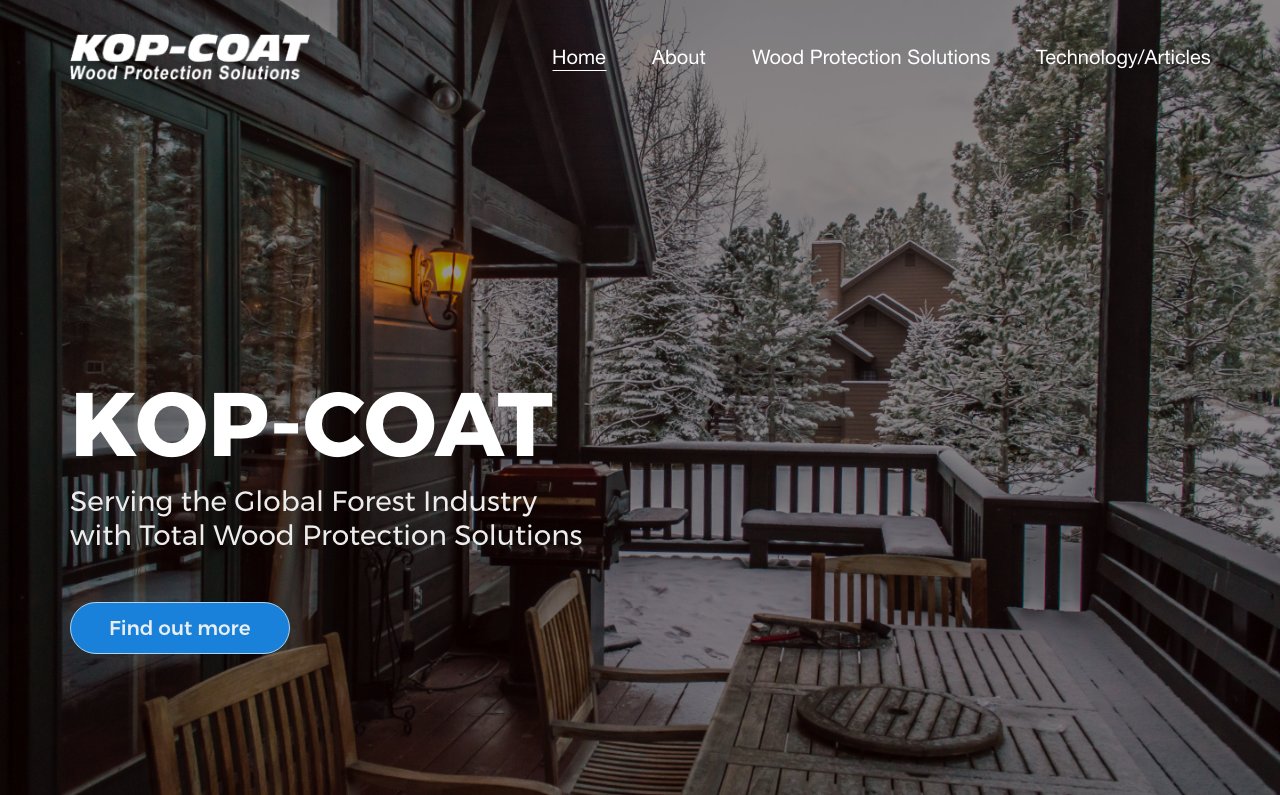 Kop coat landing page.
